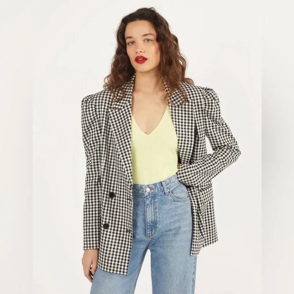 Bershka Voluminous blazer with gingham print - Picture 4 of 8